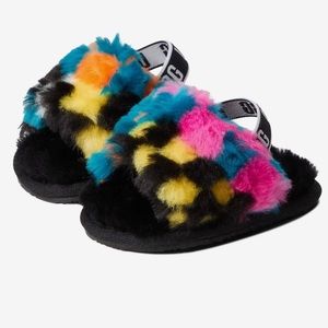 NWT & Box UGG Kids Fluff Yeah Slide Checks (Infant/Toddler)